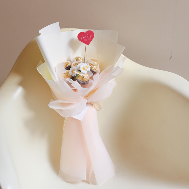 아스파시아 해피 데이지 페레로로쉐 7T 꽃다발, 핑크