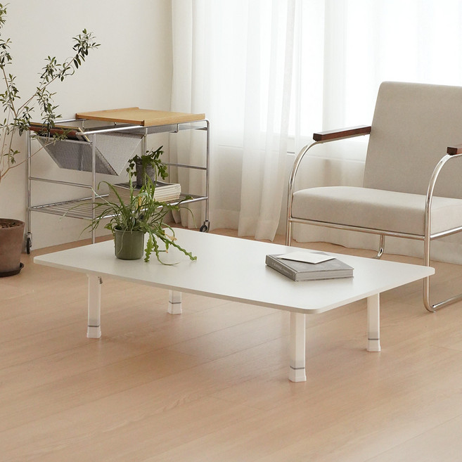 레몬트리 국내제조 LPM 샤르망 4단 높이조절형 접이식테이블, 실버그레이