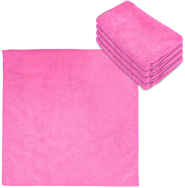 월드크린 다목적 극세사 경편 손걸레 중형 40 x 40 cm, 핑크, 5개