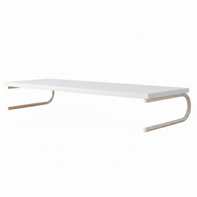 더플로우커머스 모니터 받침대 소형, 흰색프레임 + 흰색