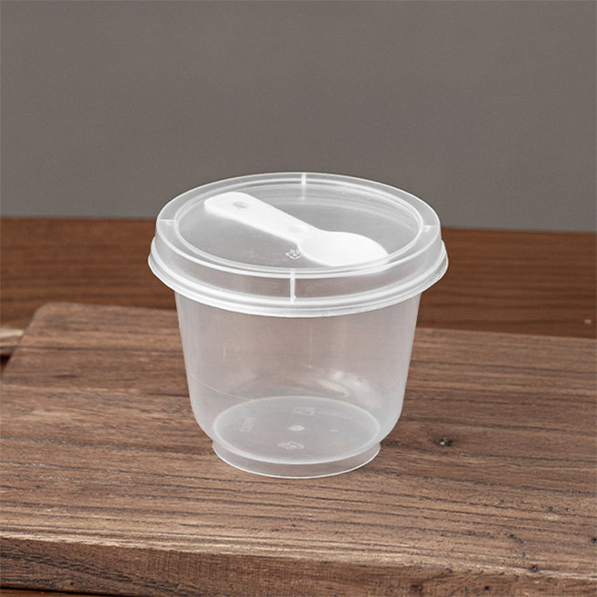 내열 PP 그릭 요거트 푸딩 용기 280ml + 스푼 세트, 50개