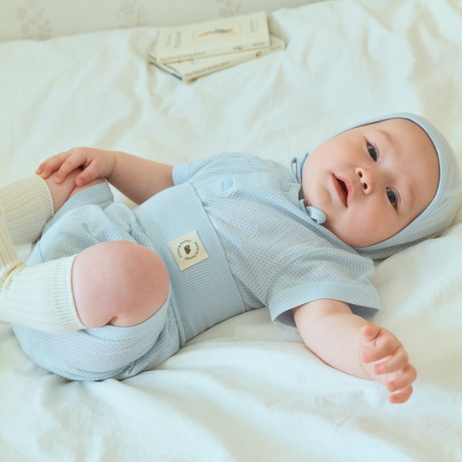 말랑하니 신생아용 통기성 5부 실내복 상하의 세트
