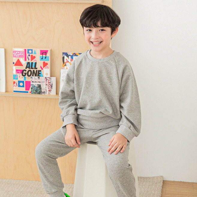 유라비 아동용 홀먼 래글런 긴팔 면 티셔츠