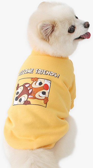 디즈니 반려동물 피카부 면티셔츠, 옐로우, 1개