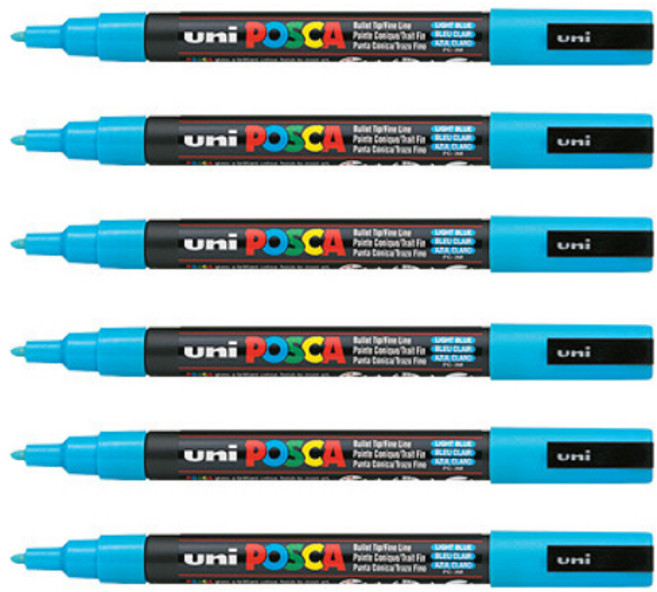 POSCA 彩色麥克筆 PC-3M 深藍色, 6個, 1色