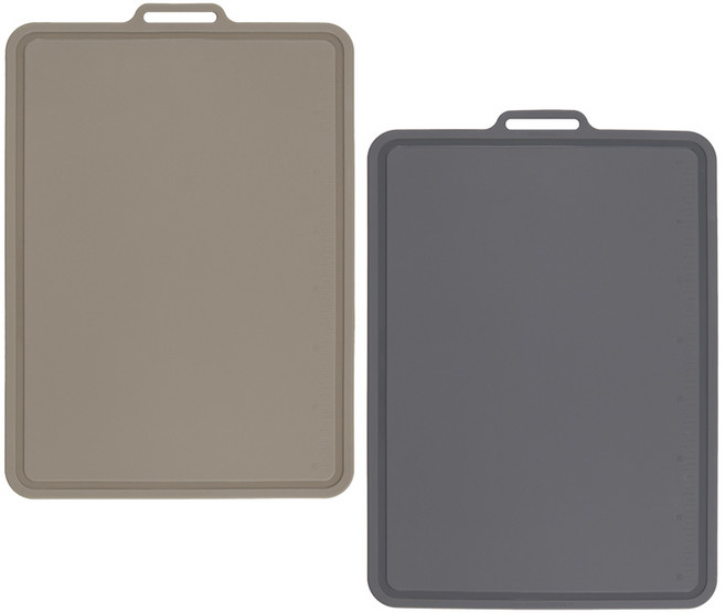 실리콘스토리 플래티넘 실리콘 양면 도마 그레이 + 차콜 세트 대형, 1세트, 도마 2종