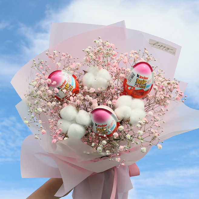 모리앤 생화 킨더조이 오로라 안개 꽃다발, 핑크