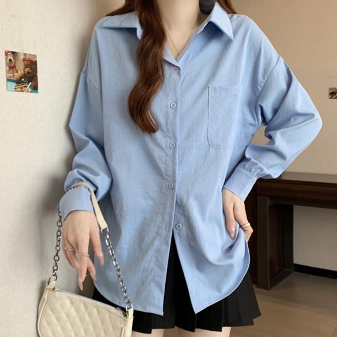 어썸풀 여성용 엘리브 빅사이즈 카라 셔츠 A25FST070410