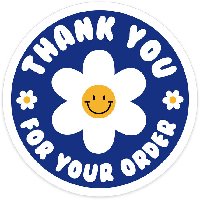 리드홈 예쁜 원형 스마일 스티커, 데이지, 120개