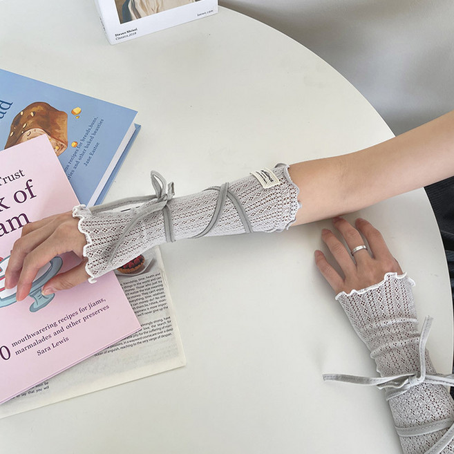 페이퍼먼츠 러블리 레이스 망사 미들 팔토시 2p 10662