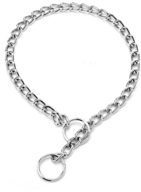 딩동펫 반려동물 트위스트 훈련 체인 목줄, 실버, 1개