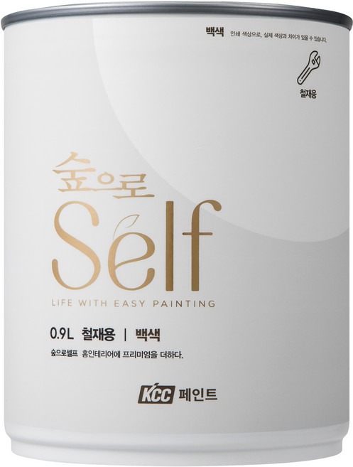 KCC숲으로 셀프 철재용 수성페인트 0.9L, 백색, 900ml, 1개