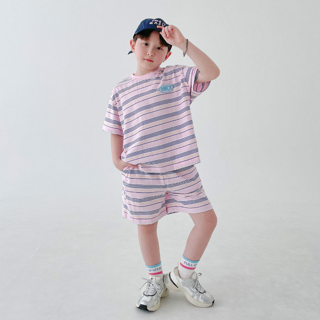 베리클로젯 남아용 통기성 레인보우 샤베트 ST 상하의 세트