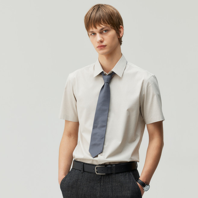 마인드브릿지 남성용 이지케어 스판 멜란지 세미 반팔 드레스 셔츠 MZDS3181