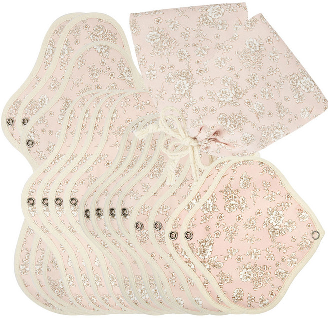 위즐리 면생리대 초경준비세트 핑크플라워, 1세트, 1개입