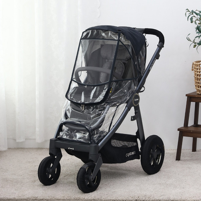 맘네스트 유아용 유모차 레인커버 오이스터 3 4 듄 폭스5 드래곤플라이 일렉타 프리암 시크, 블루블랙, 1개