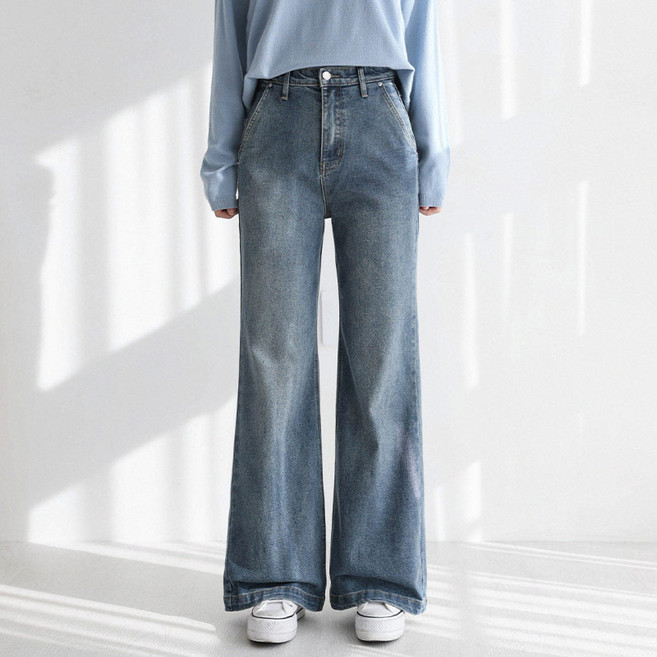 앤드스타일여성용롱/기본/숏 기장 딱맞진40탄컴포트스판와이드부츠컷데님팬츠265048