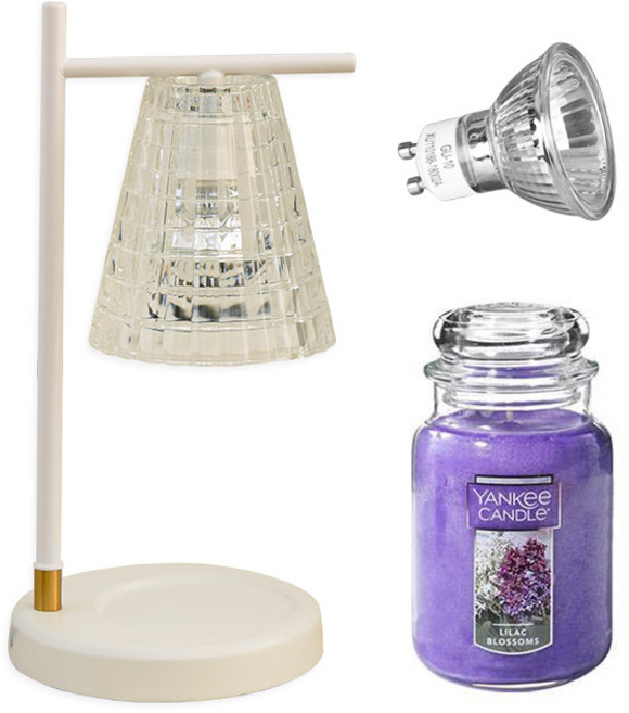 모렐라 캔들워머 + 양키 라지자캔들 세트, 화이트(워머), 라일락블러썸(캔들)