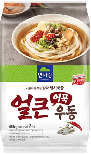 면사랑 얼큰어묵우동 2인분, 466g, 1개