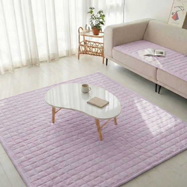 지베딩 국내 제조 컬러풀 침대패드 겸 카페트, 퍼플