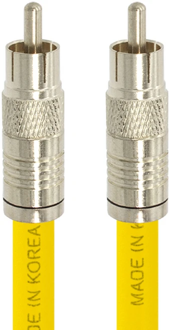 솔탑 국산 디지털 75옴 RCA 코엑셜 TV 동축 케이블 옐로우, SOLTOP-662, 1개