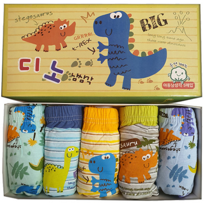 엠알키즈 남아용 순면 빅티렉스 삼각팬티 5종 세트