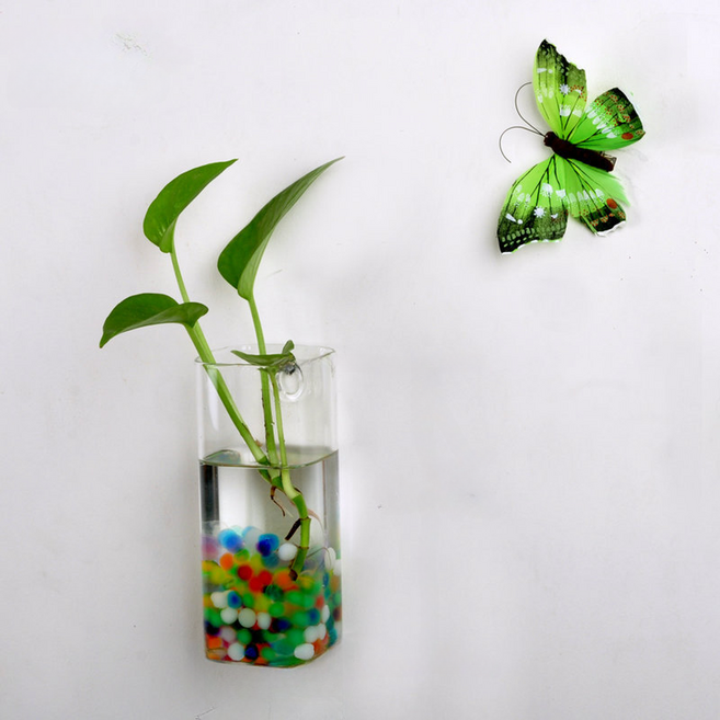 로이 소품 인테리어 벽걸이 화분 사각 튜브 꽃병