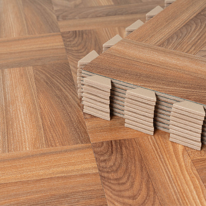 DIY好組裝彈性防火地磚 0.25坪 9片, 拼接蘇木色, 1盒