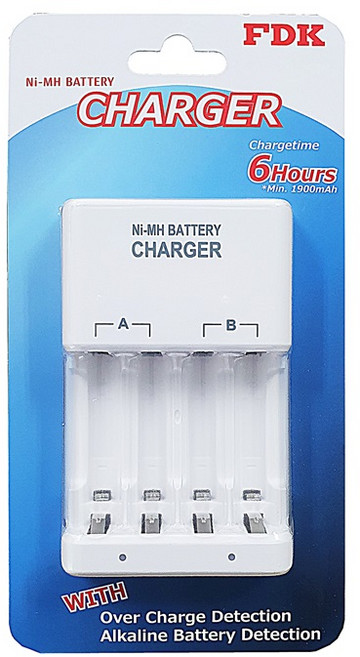 에프디케이 4구 AA AAA 겸용 충전기 FCT345-SEK1, 1개