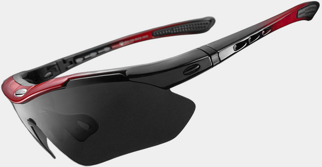 락브로스 스포츠 라이딩 방풍 자전거 러닝 낚시 등산 편광 선글라스 0089, RED 10001, 1개