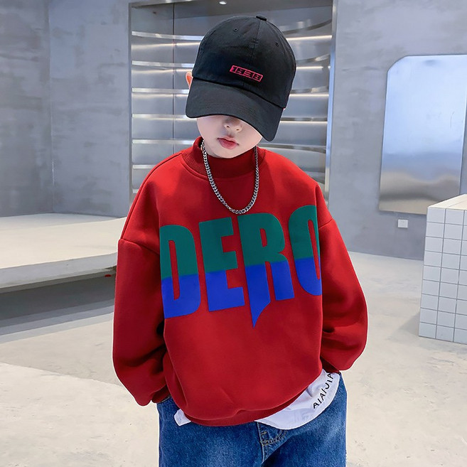 Starbean 男童大字母印花刷毛寬鬆大學T