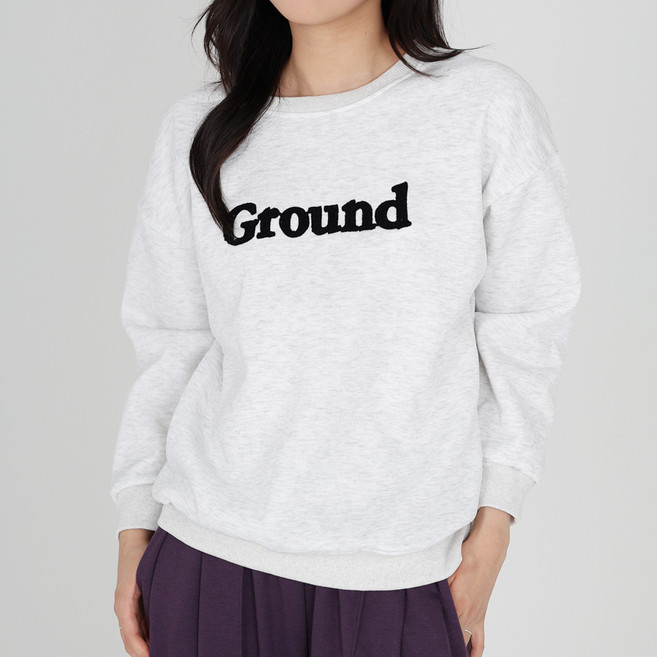 모이르벨라 여성용 야드 레터링 라운드넥 맨투맨 T24FW2-A0587