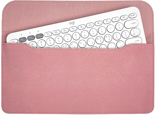 BOHO 블루투스 키보드 휴대용 가죽 파우치 로지텍 K380 MX Keys Mini, 인디고 핑크, 1개