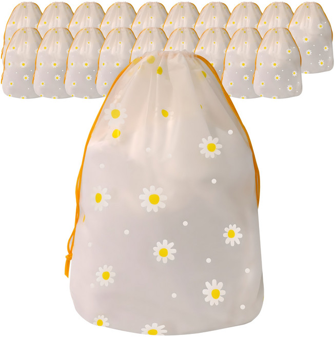 하늬통상 반투명 데이지 복조리 선물 포장 비닐 파우치, 2호, 20개