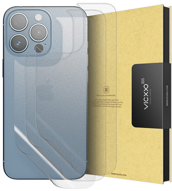 VICXXO 3DS 背面霧面全覆蓋防指紋自動修復 TPU 聚氨酯手機外部保護膜 3入組, 1套