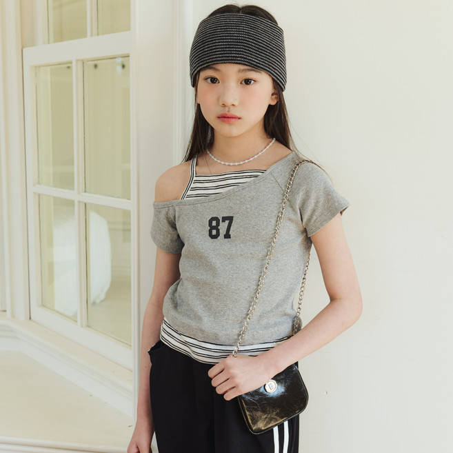 에스엠투 트임 레이어드 반팔 티셔츠