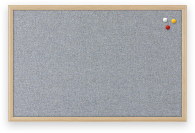 두문 패브릭 메모 자석 게시판 회색, MDF