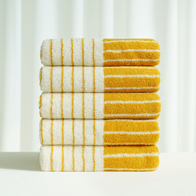 클라우망 프리미엄 타월 160g 60수 코마사, 골든옐로우, 5개