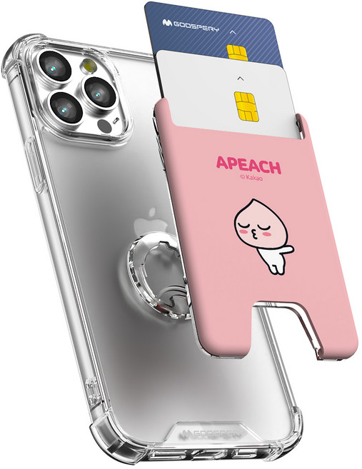 구스페리 카카오 프렌즈 휴대폰 카드홀더, 뽀뽀어피치 핑크, 1개