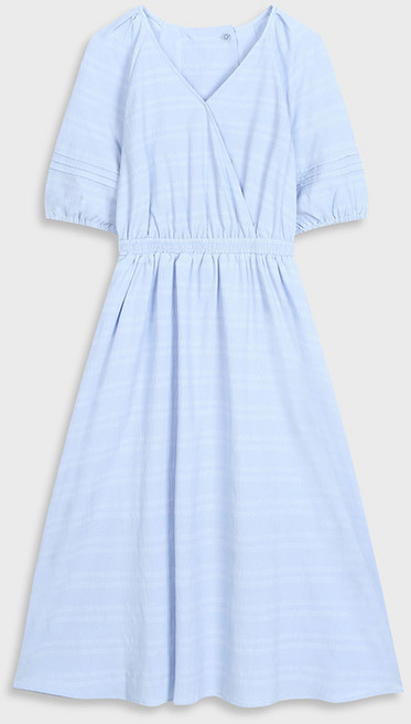 미쏘 V넥 랩 롱 플레어 원피스