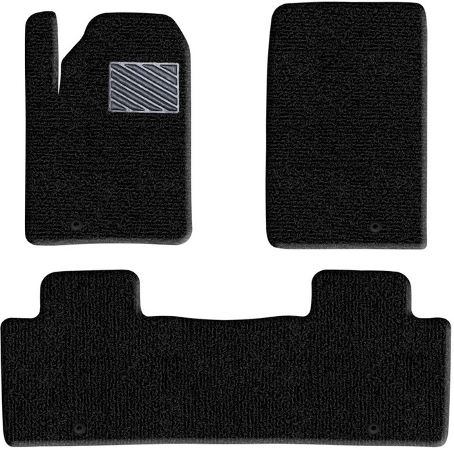 포시즌카매트 차량용 코일카매트 확장일체형 1+2열, 쌍용 G4렉스턴 올뉴렉스턴 2017년, BLACK