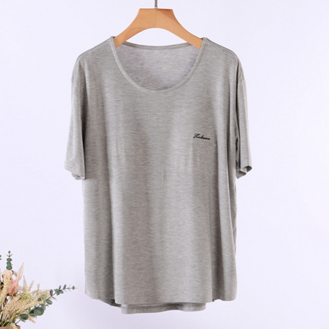 피어니스트 여성용 라운드 패드 반팔 잠옷 상의