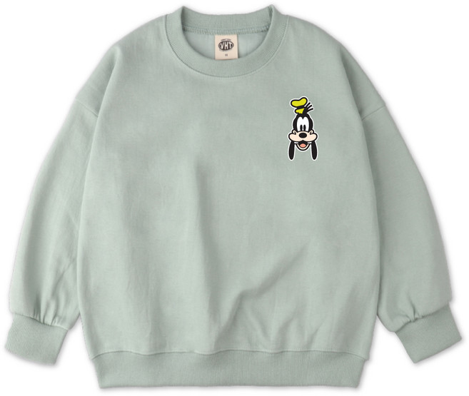 벤힛 아동용 디즈니 구피 자수 오버핏 특양면 맨투맨 DNMKOM1304F