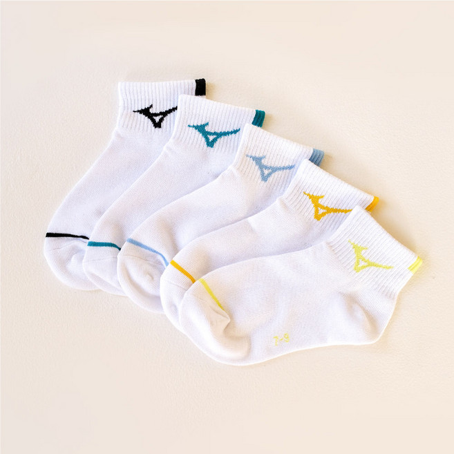 미즈노 아동용 포인트 탭 단목 컬러믹스팩 양말 5족 세트