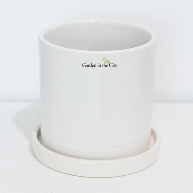 도시정원 파스텔 도자기 베이직 화분 받침세트, 화이트, 1세트