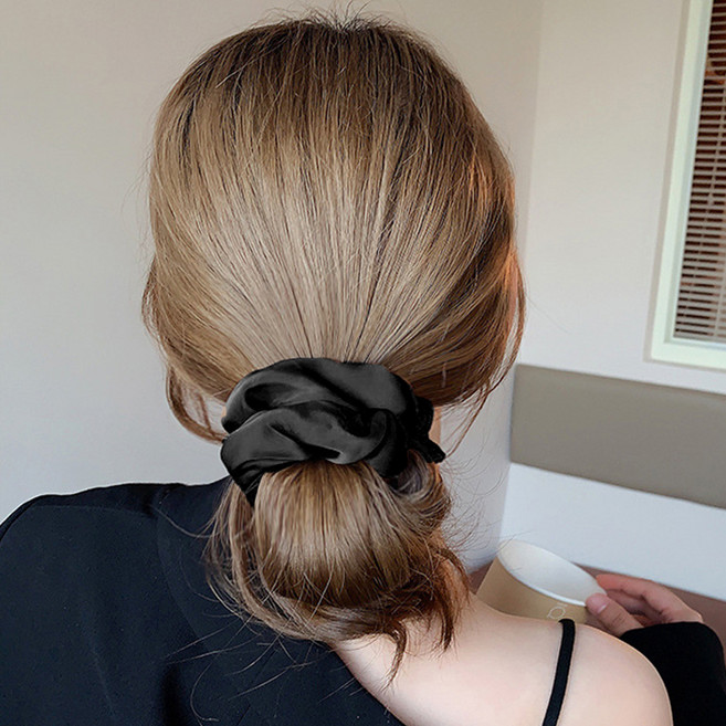 젤루나 빅사이즈 새틴 헤어 슈슈 스크런치 곱창 포니테일 머리끈 12cm H-216