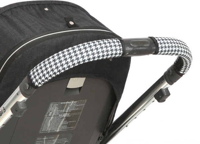 마니또 오이스터3 클린그립 유모차 핸들커버 세트, 하운드 투스 블랙, 1세트