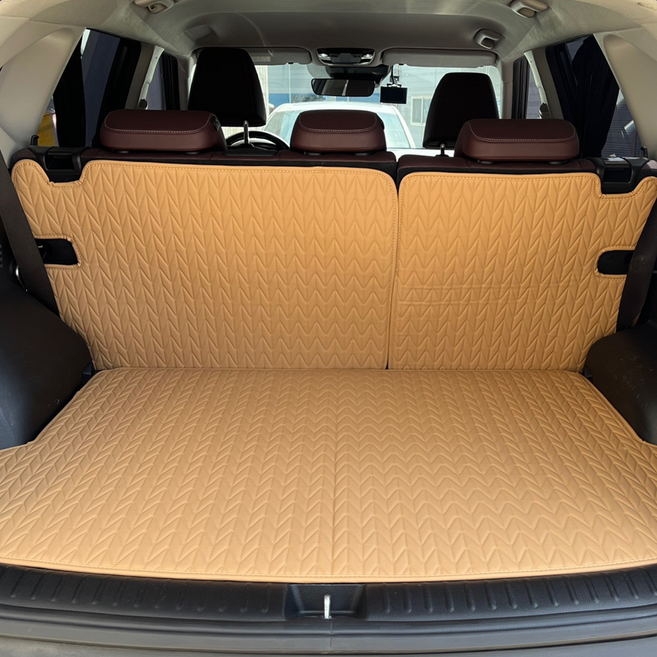 포시즌카매트 가죽 퀼팅 트렁크매트 + 2열등 풀세트, 새들브라운, 더 뉴 투싼 NX4 하이브리드(트렁크 스피커 유)2020년10월 ~ 2023년