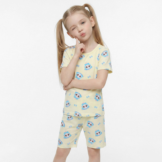 프리미에팜 아동용 캐치 티니핑 인견 통기성 5부 상하복 세트