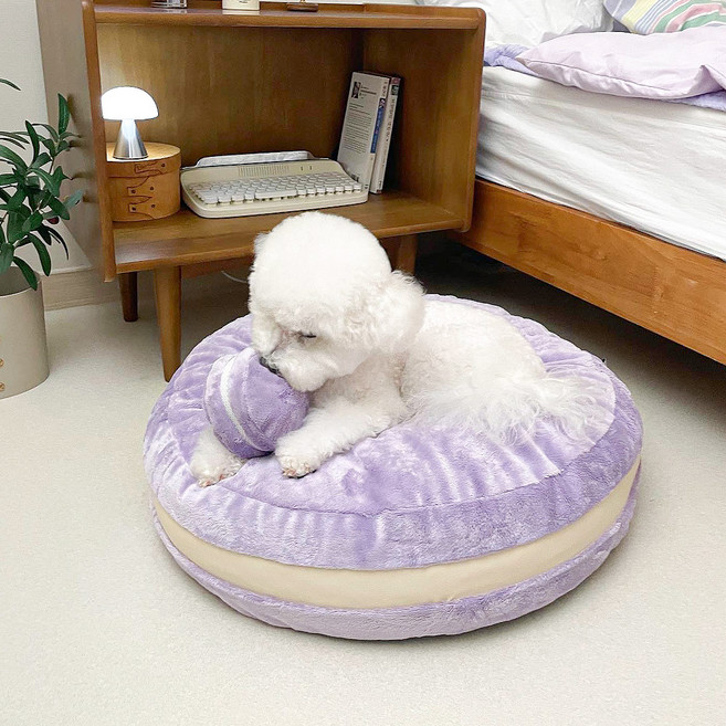 초코펫하우스 강아지 쿠션 겨울용 마카롱 방석, 9 B 버블타로 밀크티